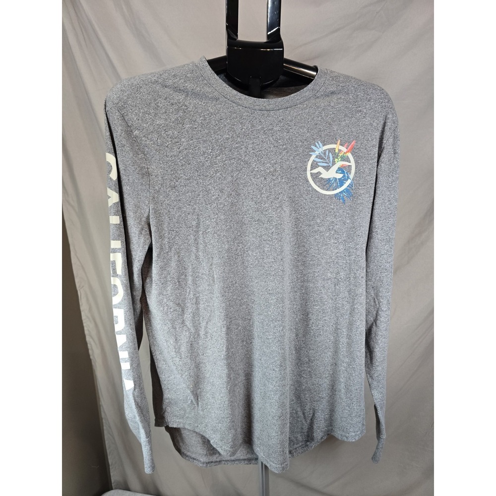 Hollister Men's Long Sleeve Graphic Logo T-Shirt California L LARGE